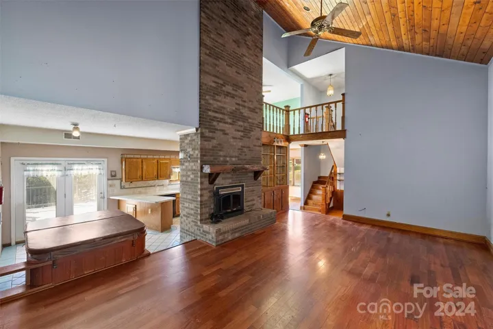 Living room with fireplace