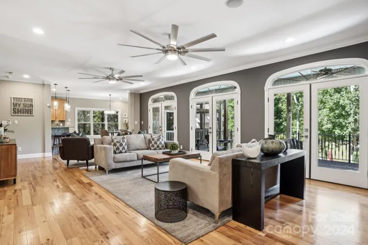 Open Concept with Natural Hickory floors.