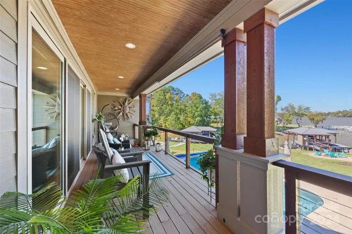 Expansive main level covered porch off the great room.