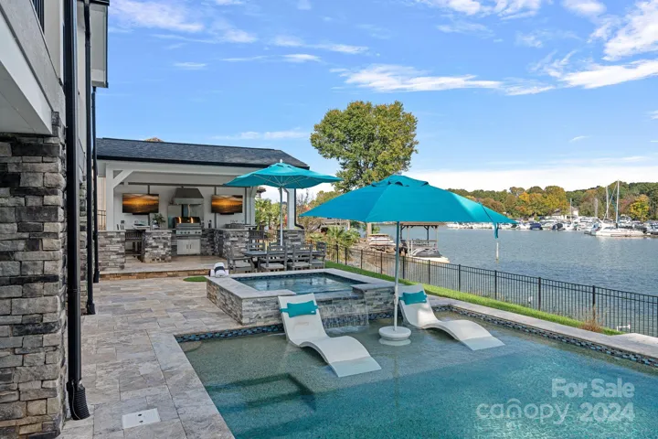 Heated salt water pool with views of LKN