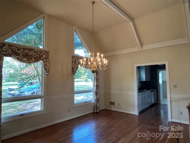 Dining Area has beautiful windows with lots of light.
