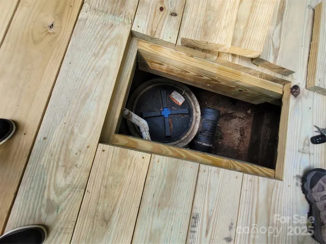 Access to holding tank under Platform