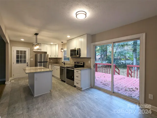View of kitchen from dining room