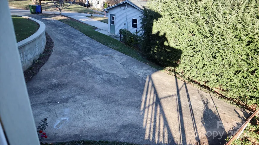 Concrete driveway to garage