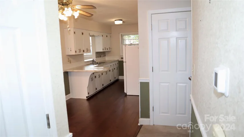 View from hall into kitchen