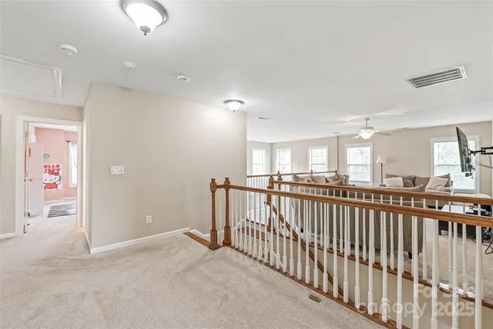 Bedrooms to your left and living area to your right.