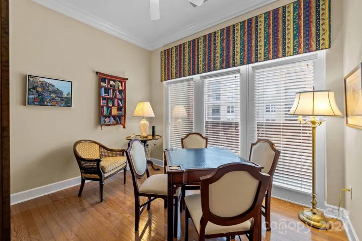 Den is a versatile flex space: use it as a home office, a library, a game room, an exercise room, a crafts room, a secondary entertaining space.