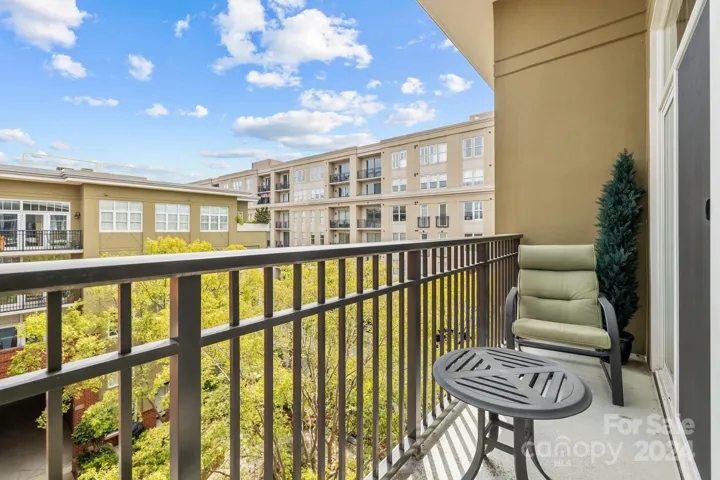 Balcony accessed from the owner's suite/primary bedroom.