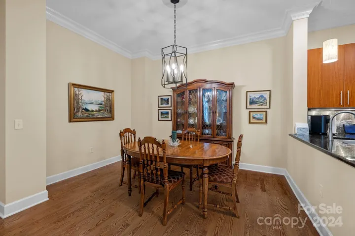 Dining area can easily seat eight or more... ideal for larger gatherings and holiday entertaining.