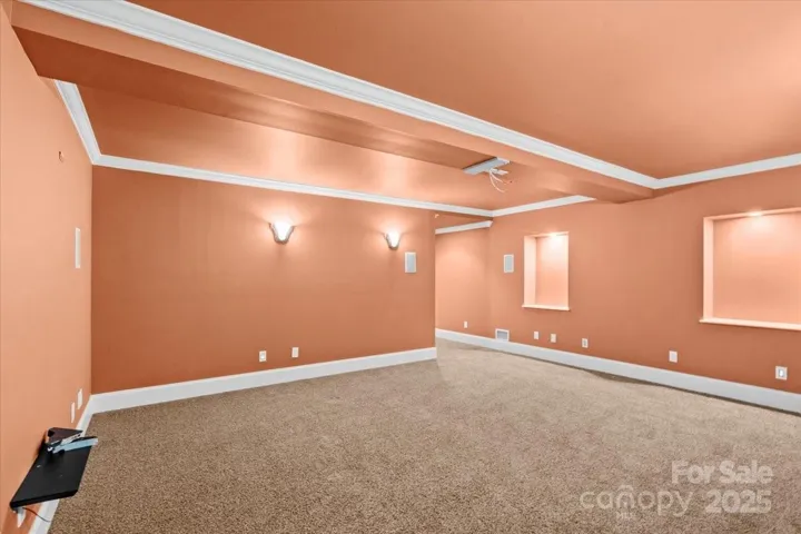 The media room in the lower level