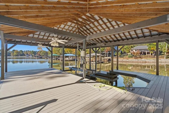The dock and pier was built in 2018 and offers a boat lift and tons of entertaining space on the decking