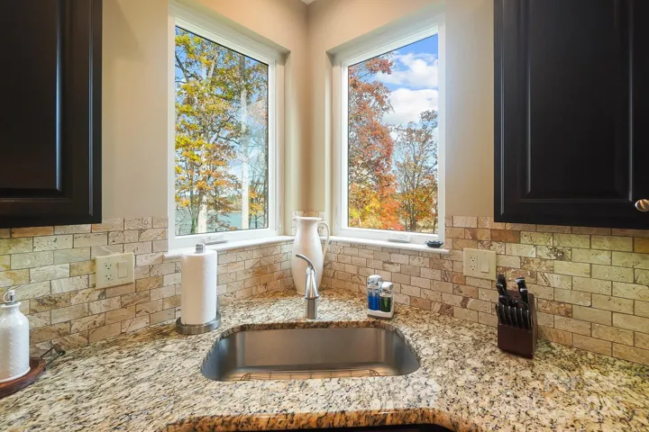 Kitchen with Water Views