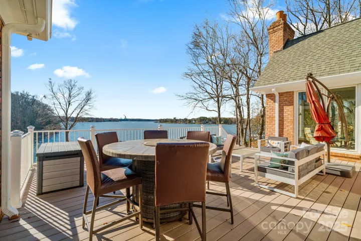 Top deck and stairs leading to the backyard retreat.