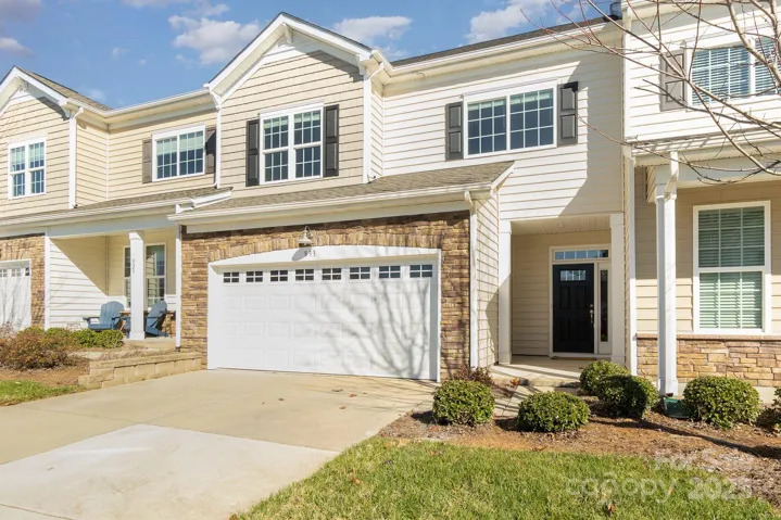 front with 2 car garage