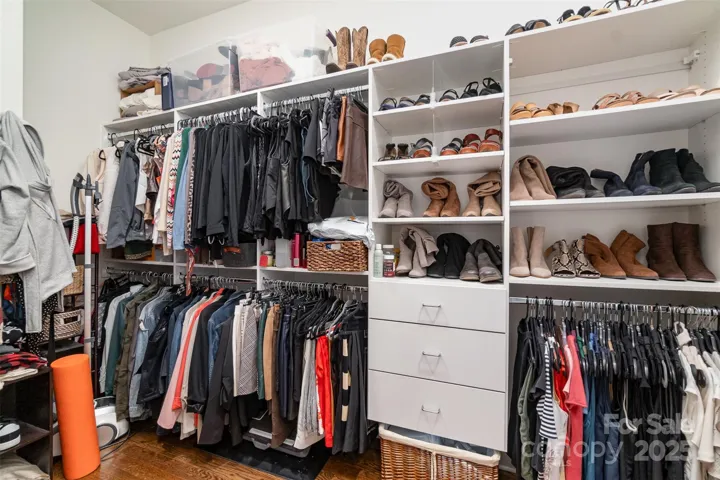 Custom shelving in primary closet