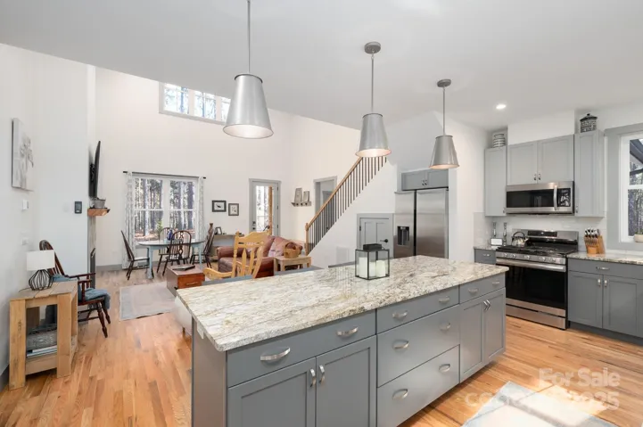 Interconnected kitchen and living space