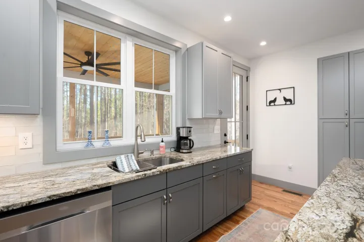 Granite countertops on custom cabinets