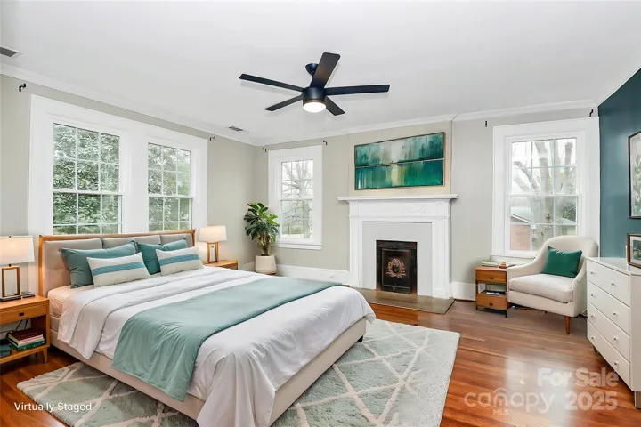 Virtually staged bedroom on 2nd floor.
