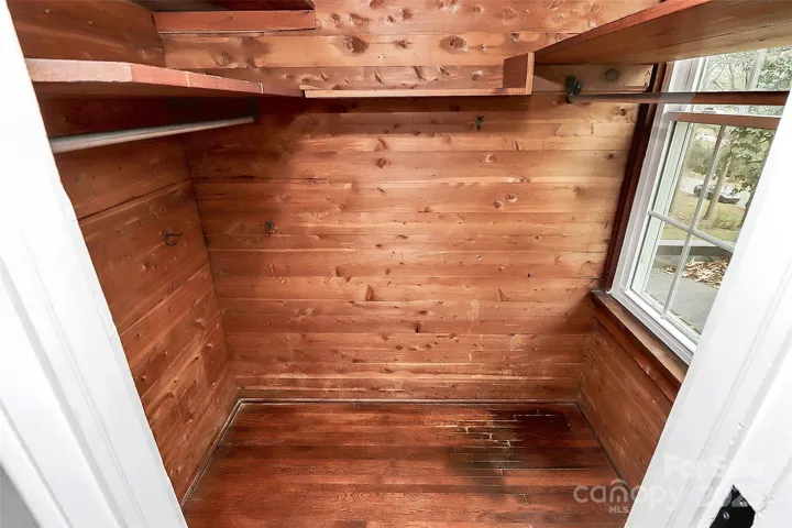 Cedar closets throughout the home.