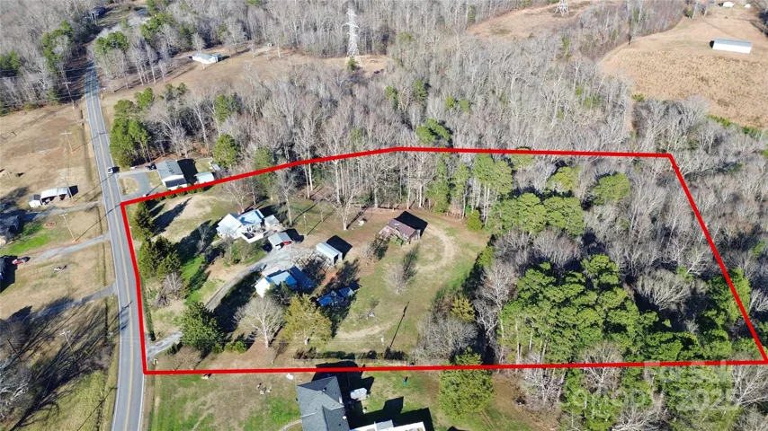 Arial view w/ property lines