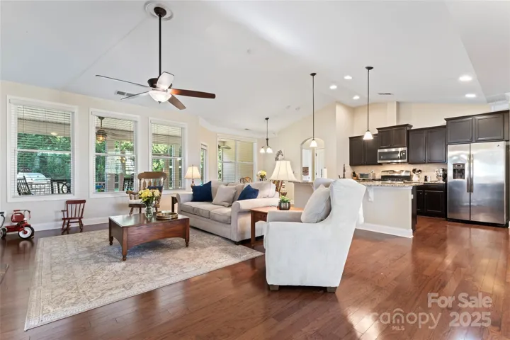 View of Living Room/Kitchen from Foyer