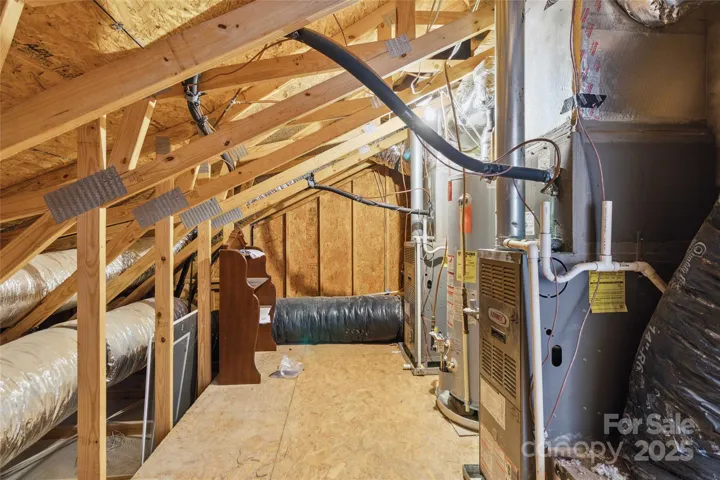 Upper level walk in unfinished storage