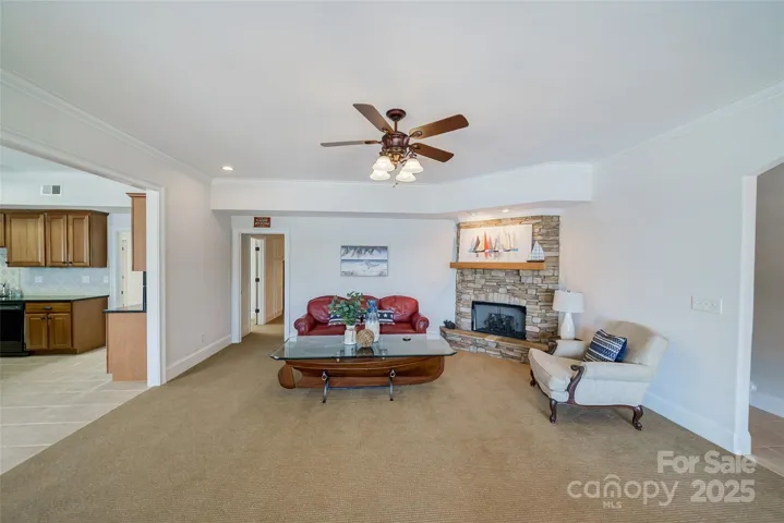 Basement level LR/Rec rm