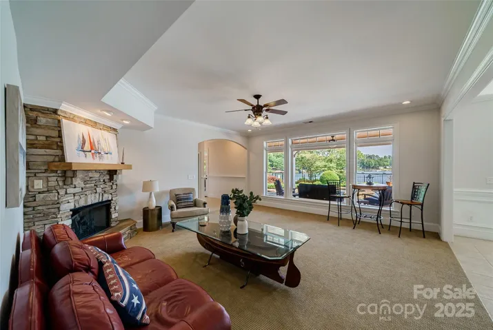 Basement level Rec/LR with FP.