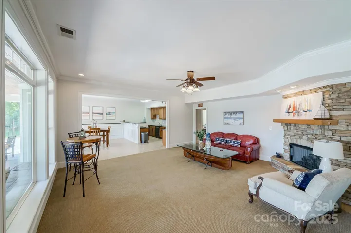 Basement level Rec/LR with FP.