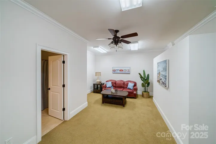 Basement level Office/reading room with full bath