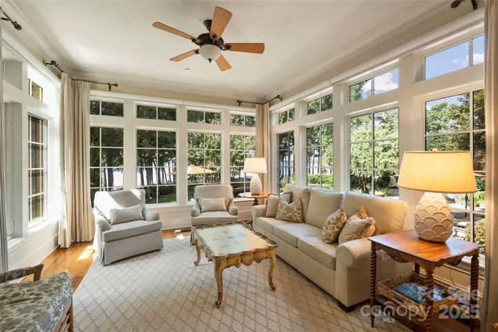 Sun Room Offers Sweeping Views of the Lake
