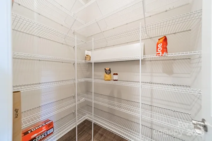 Walk-in pantry allows easy access for a neat, organized and efficient kitchen.