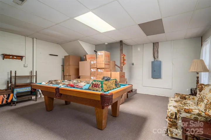 Family room in basement