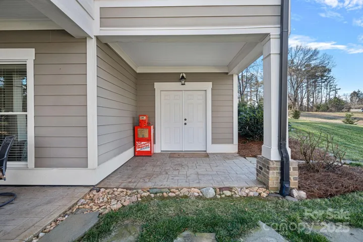 Additional covered patio space with storage closet for your extras