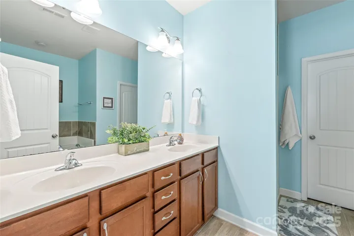 En-suite bathroom with walk-in closet.