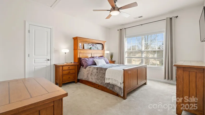 Spacious 2nd bedroom upstairs is light & bright has direct ensuite access