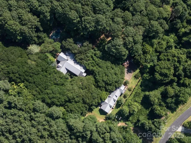 Aerial view of Main house and Carriage/Guest house