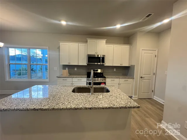 Spacious kitchen island