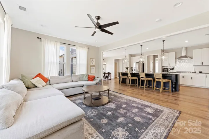 Family room and kitchen