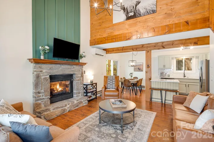 2 story great room with fireplace
