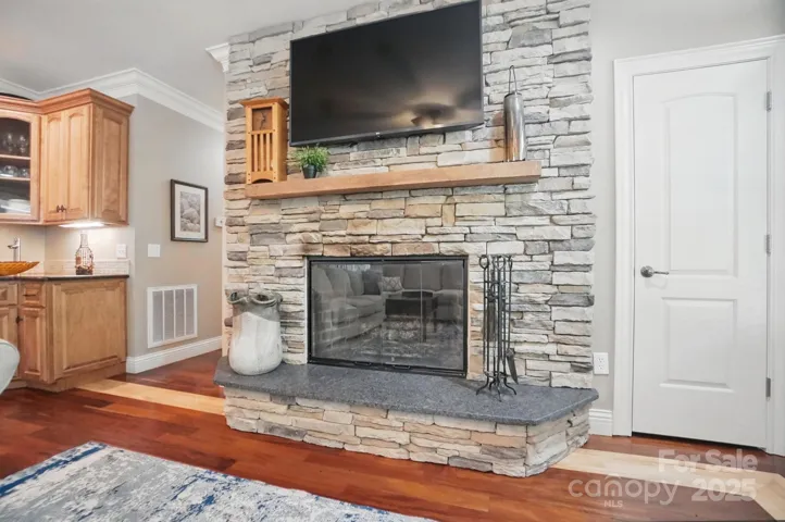 Wood burning fireplace