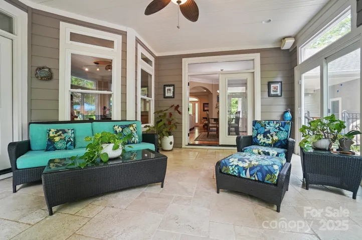 Sunroom off the kitchen and dining area
