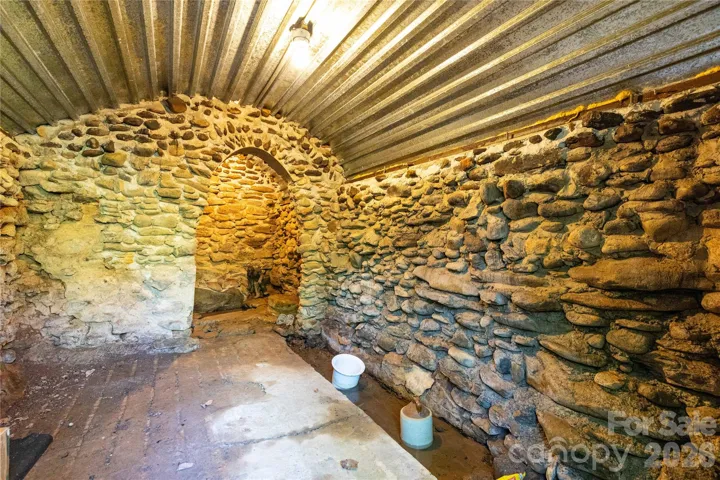 Interior of reconstructed spring house