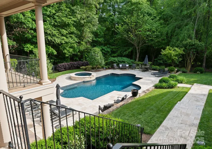 View of Pool from Covered walkway