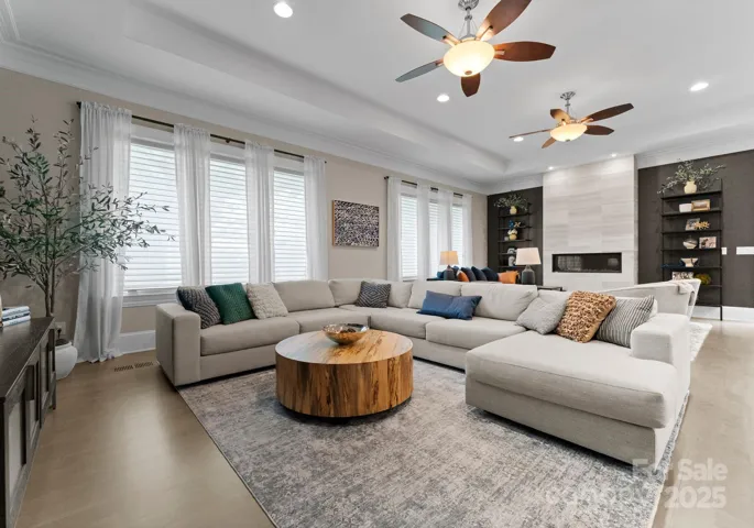 Family room with fire place