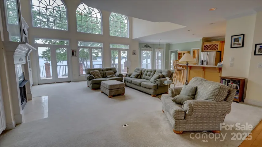 Two Story Greatroom with waterviews