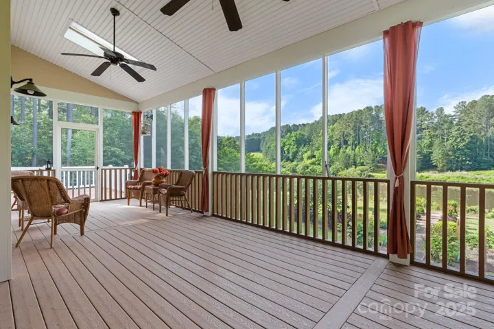 screen in porch with skylights