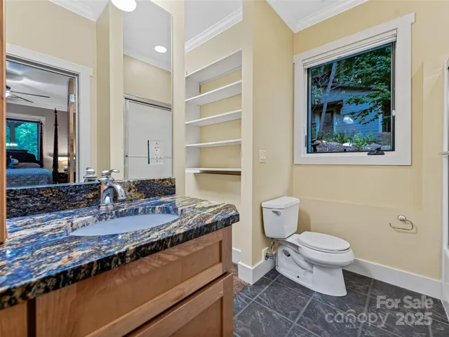 Guest Suite 1 Bathroom with radiant tile flooring