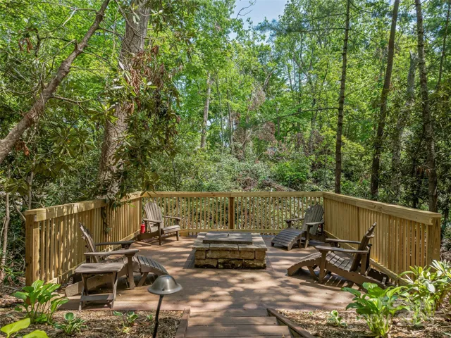 Private fire pit in the woods