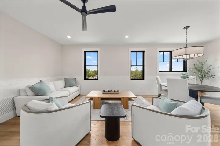 Living room with mountain views